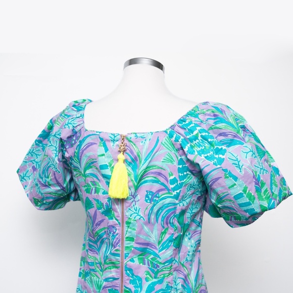 Lilly Pulitzer Lettie Dress Short Sleeve Cat Print - Picture 9 of 13